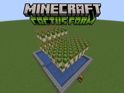 Fully functioning extended cactus farm in Minecraft
