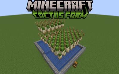 Fully functioning extended cactus farm in Minecraft