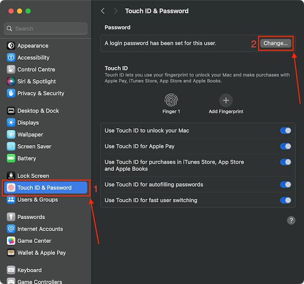 Change MacBook Password