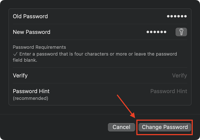 Change MacBook Password 
