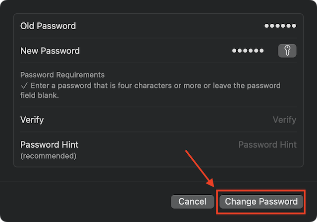 Change MacBook Password