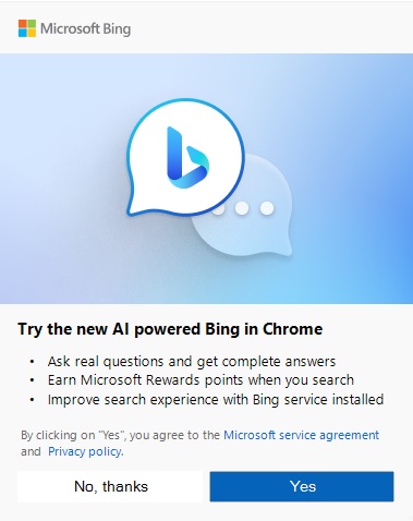 Bing Ia Pour Chrome