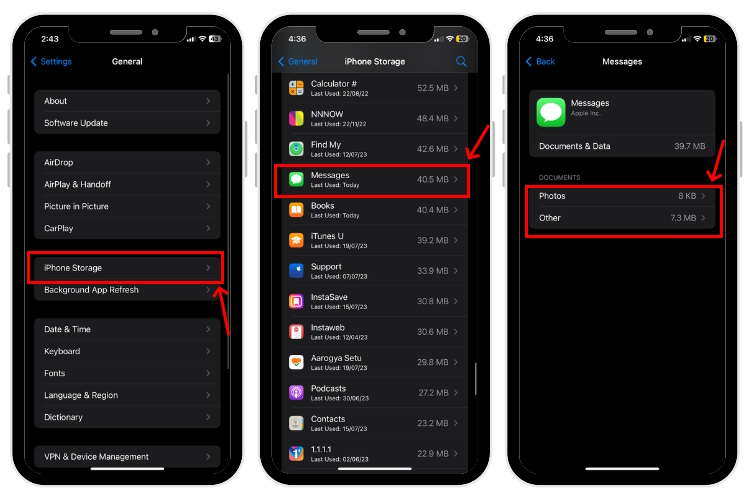 Clear Message Attachments on iPhone and iPad via Settings