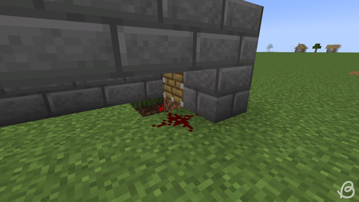 Add a solid block attached to the piston and redstone dust in Minecraft