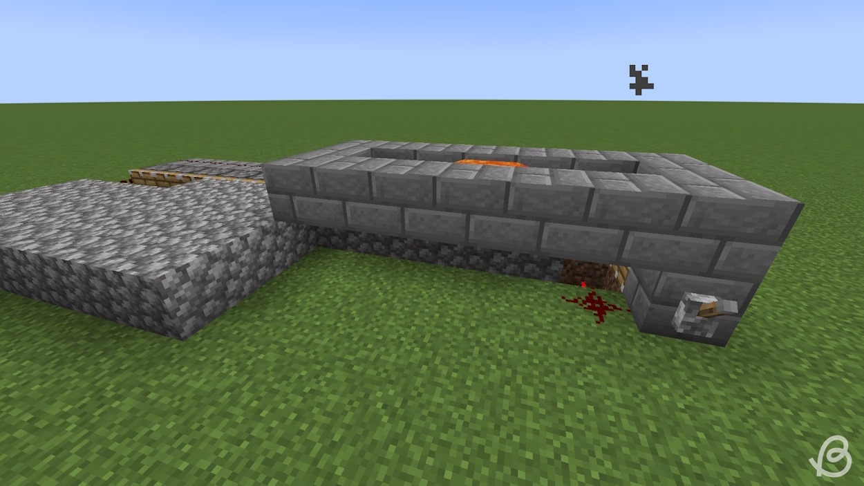 Add lava in the ring of solid blocks and the cobblestone generator will start working in Minecraft
