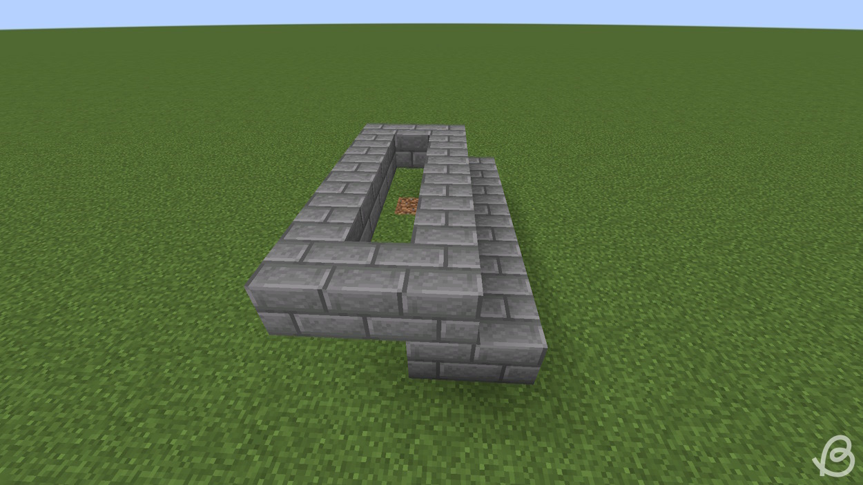 Added blocks above the stairs and some more, so there is a ring of solid blocks