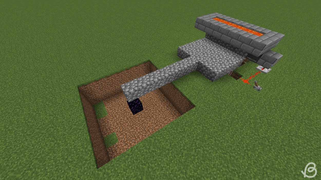 At the end of the cobblestone that generates from the generator place an obsidian a couple blocks down in Minecraft