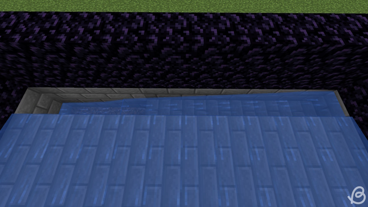 One more flowing water channel for the drops from the cobblestone generator in Minecraft