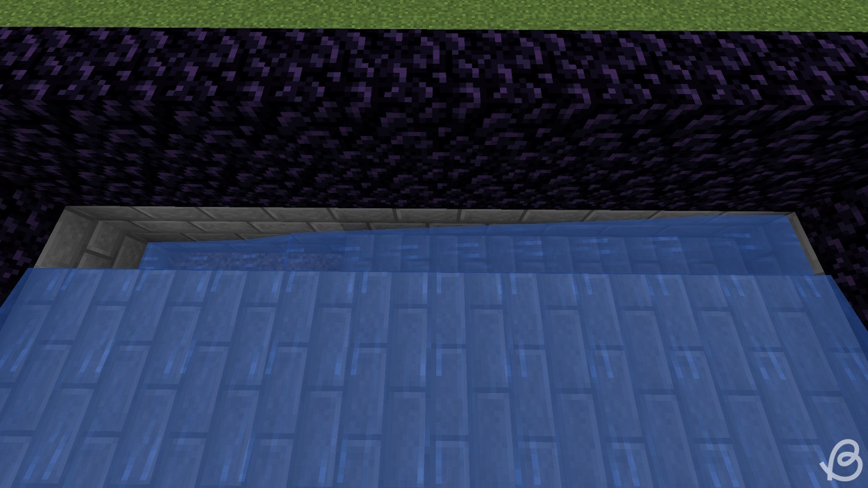 One more flowing water channel for the drops from the cobblestone generator in Minecraft