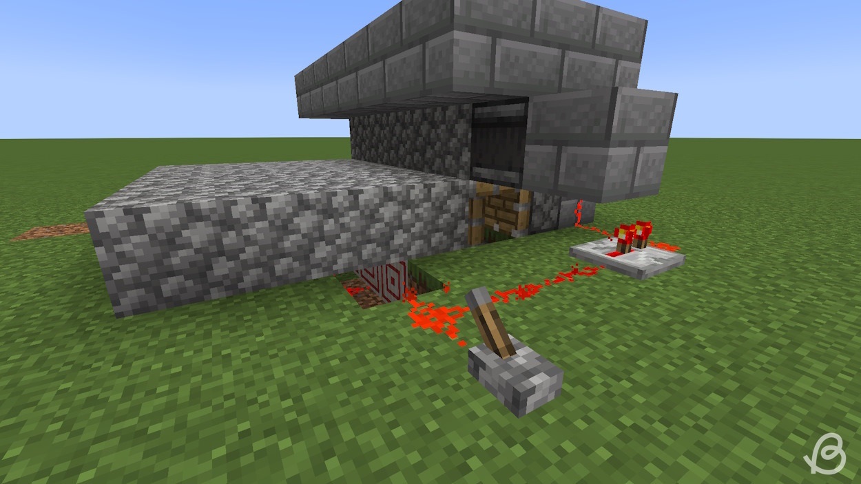 Power the lever so you can disable the cobblestone generator in Minecraft