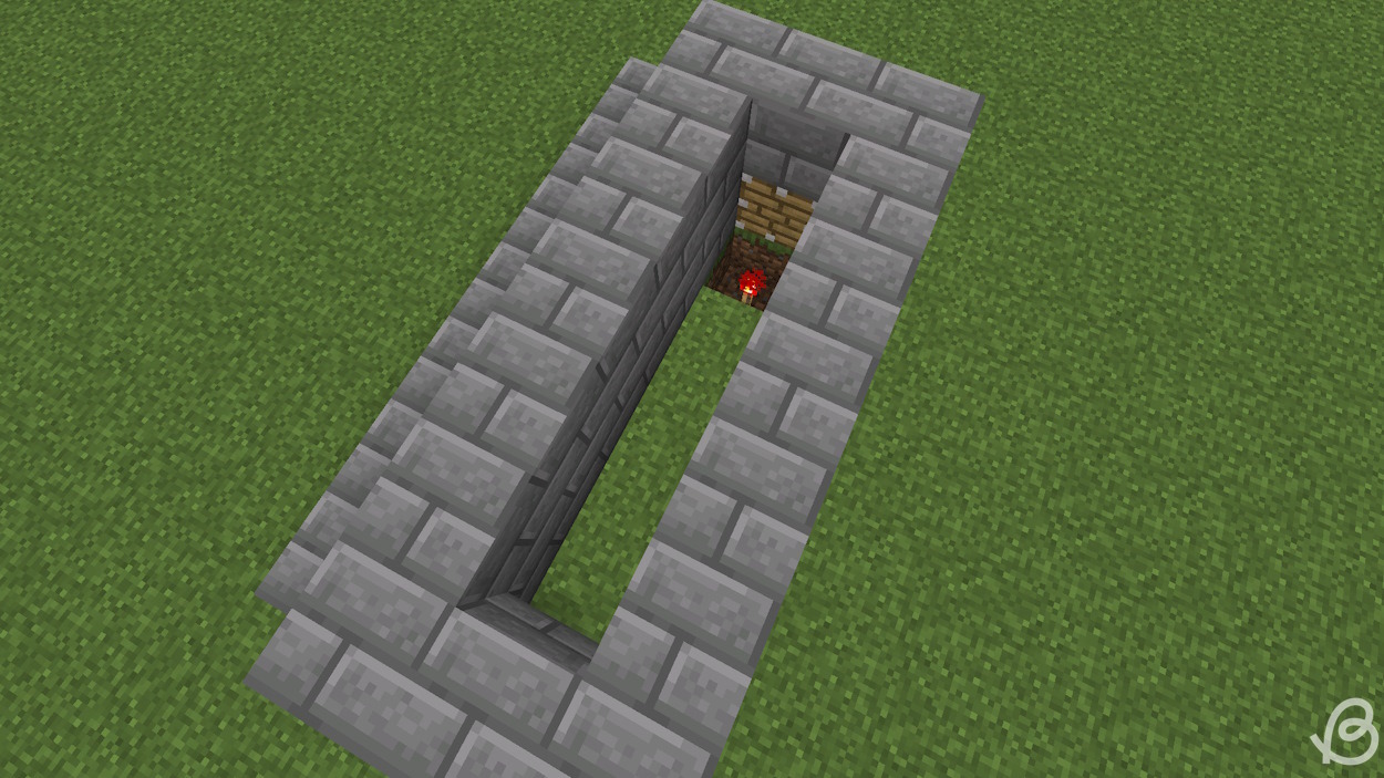 Redstone torch and a piston that's going to move the cobblestone blocks the generator creates