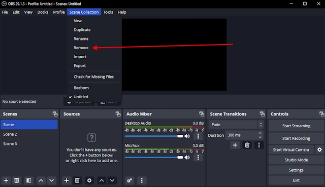 Delete Scene Collection in OBS