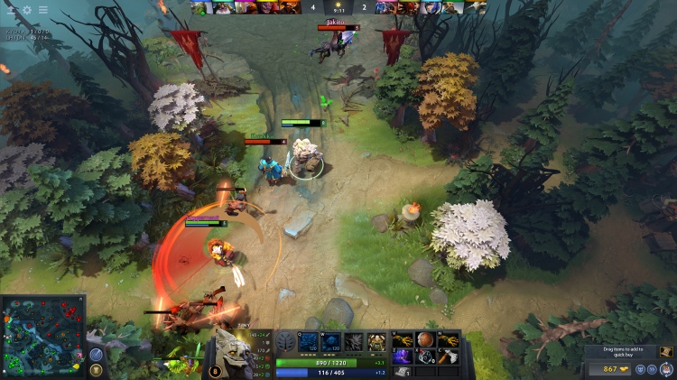 An in-game screenshot of Dota 2 for the best free steam games list