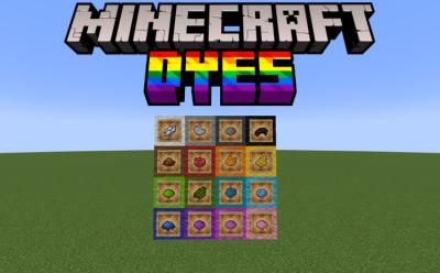 All dyes in Minecraft displayed