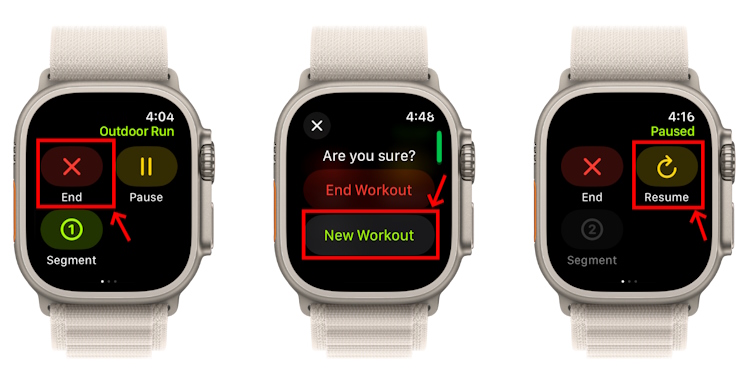 End or Resume Workouts on Apple Watch