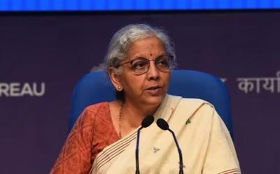 Finance Minister Nirmala Sitaraman at the 50th GST Counncil Meet 2023