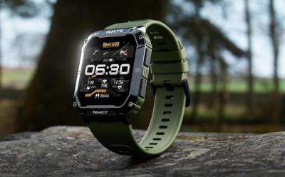 Fire-boltt Combat smartwatch showcased with green strap