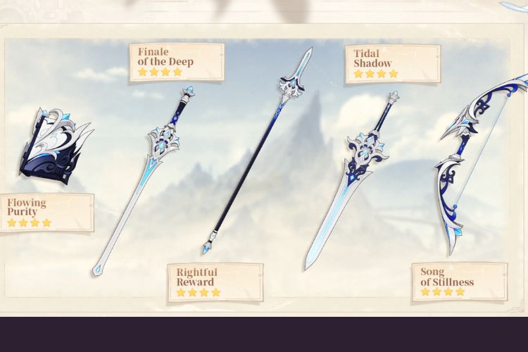 Fontaine new craftable weapons