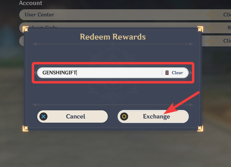 Genshin Redeem Code Exchange