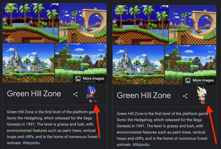 Green Hill Zone Google Easter Egg