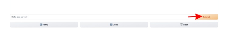 A screenshot of an arrow pointing towards the submit button