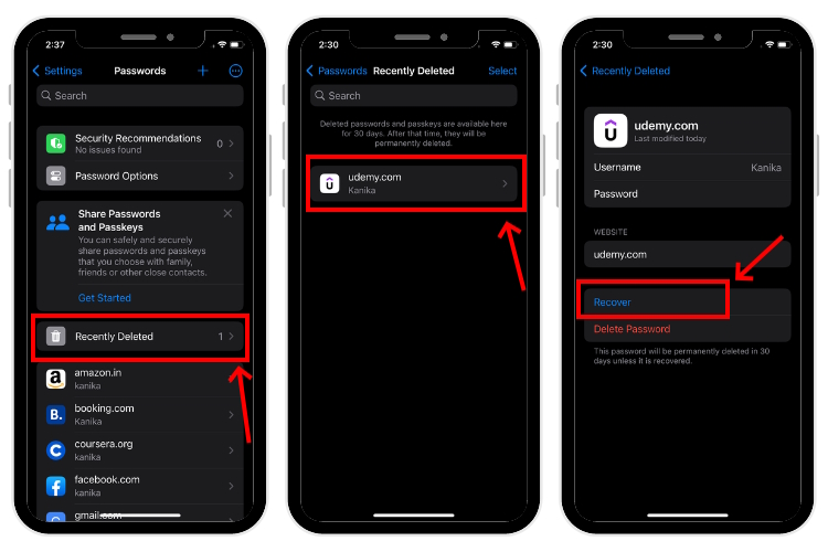 how do i view my keychain passwords on iphone