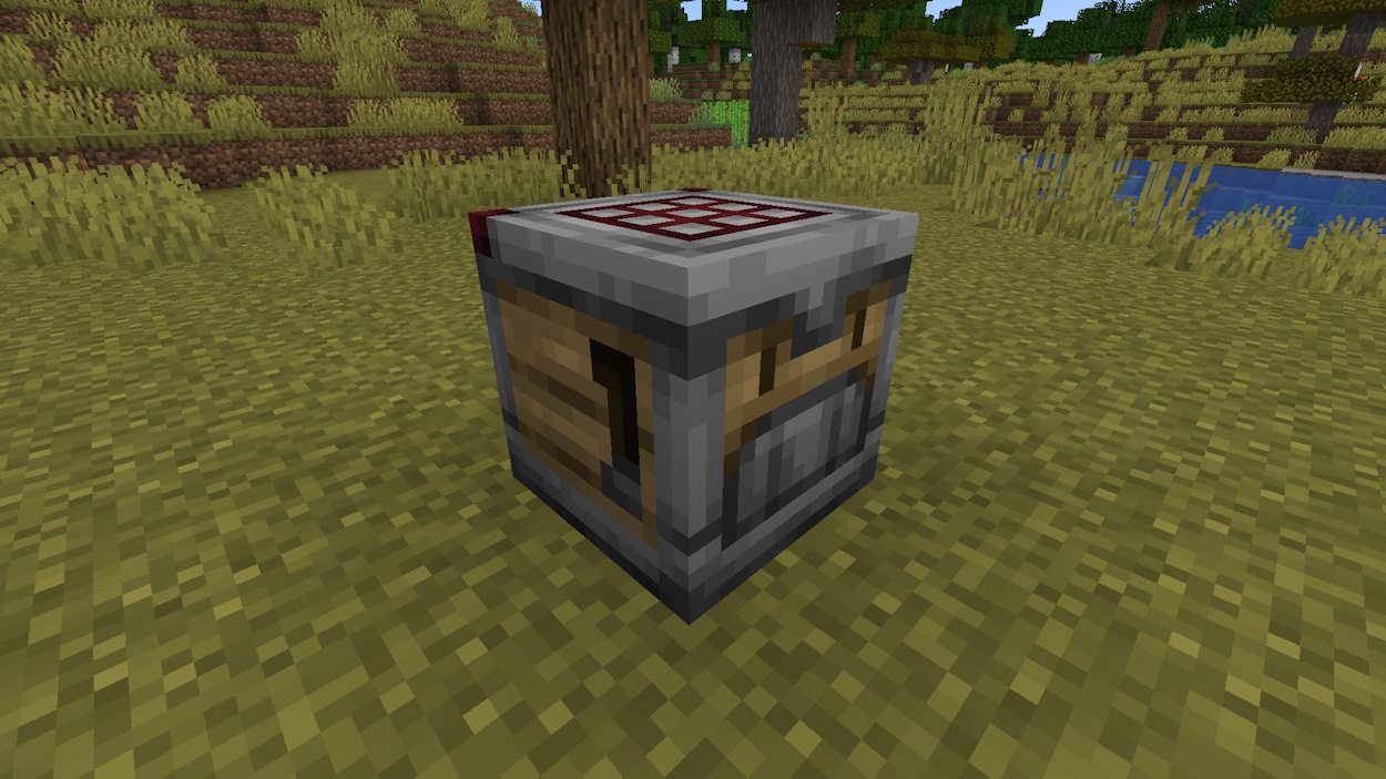 Crafter block placed inside the world