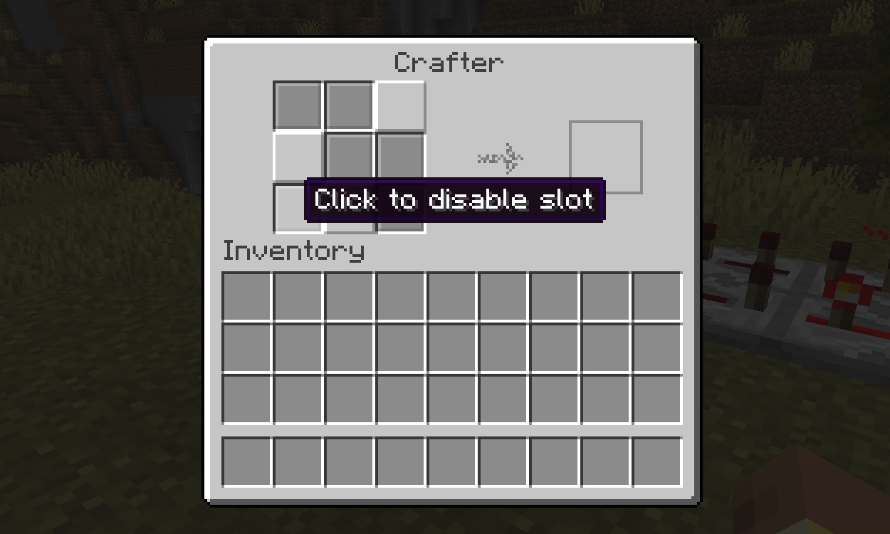Toggling the slots of the crafter's UI