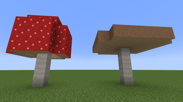 Types of huge mushrooms in Minecraft