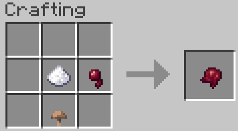 Crafting recipe of a fermented spider eye in Minecraft