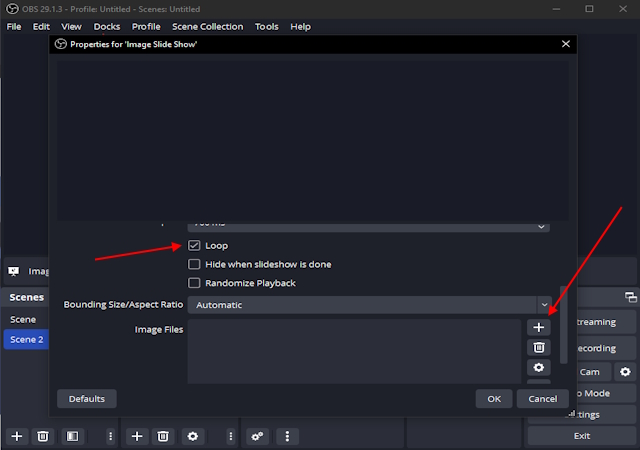 New image slideshow add option in OBS
