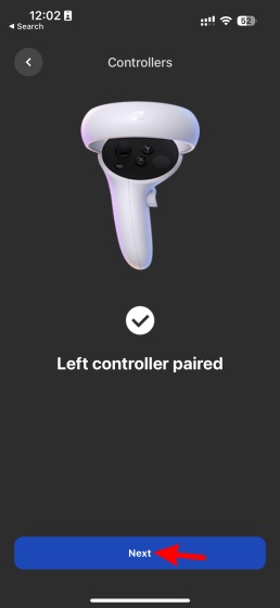 a screenshot showing the next button 