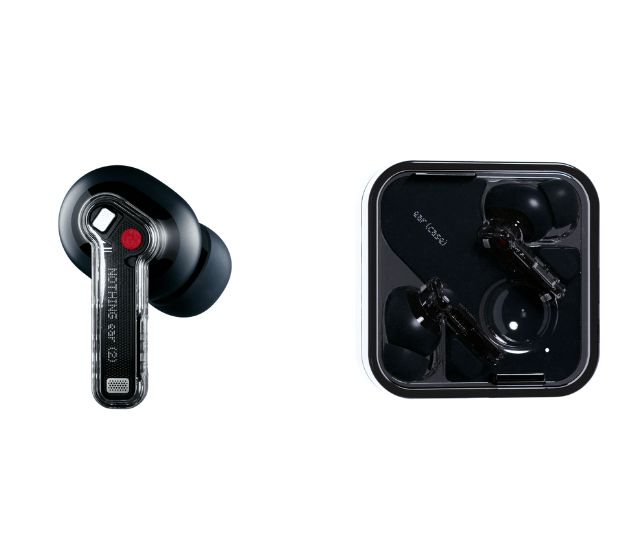 Nothing Ear (2) earbud and case in black color
