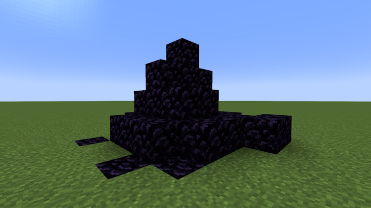 Pile of obsidian blocks in Minecraft