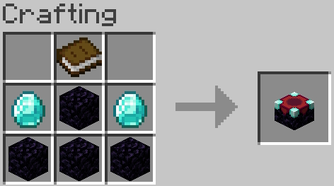 Crafting recipe for enchanting table