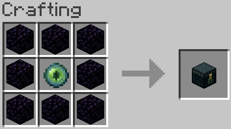 Crafting recipe for an ender chest 