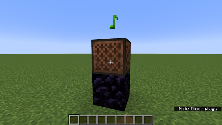 Obsidian under a note block in Minecraft