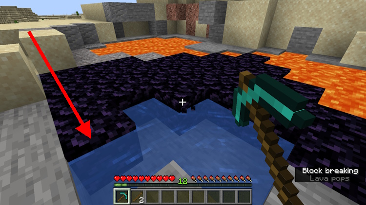 Source D'Eau Placée Au Même Niveau Que L'Obsidienne Afin Qu'Elle Convertisse Toutes Les Sources De Lave Ci-Dessous En Plus D'Obsidienne Dans Minecraft