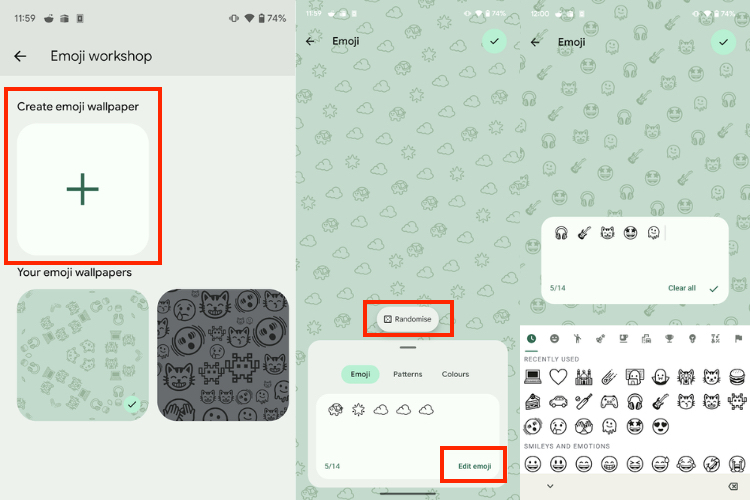 Create Emoji Wallpaper options
