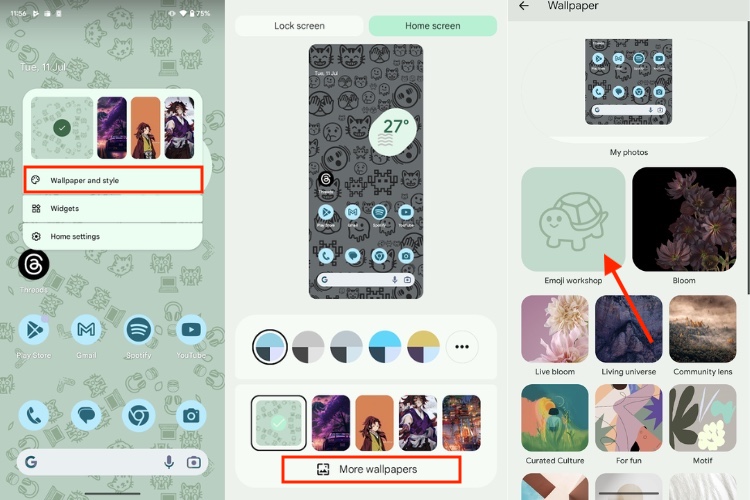 Steps to reach Emoji Wallpaper