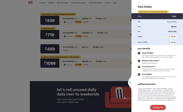 Vi Rs 839 Plan: Benefits and More