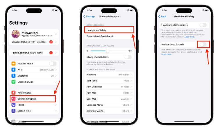 Disable headphone safety on iPhone
