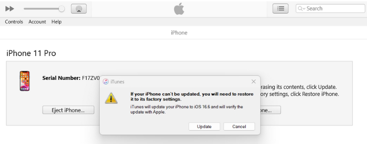 Restore iPhone in Recovery Mode