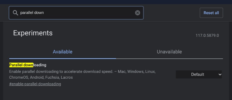 parallel downloading chrome flag