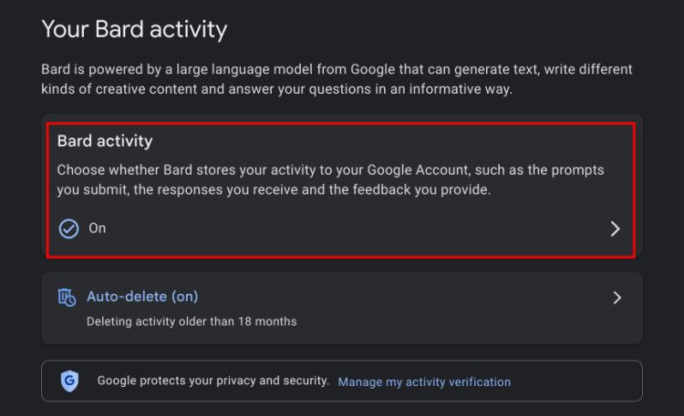  Stop Saving Google Bard Activity Permanently