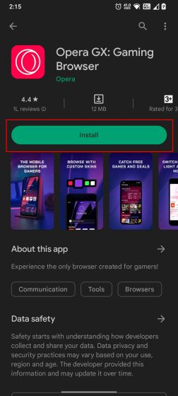 opera gx browser on google play store