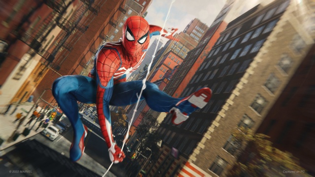 An in-game screenshot of Spiderman Remastered 