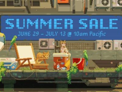 Gambar unggulan yang menunjukkan penjualan musim panas uap