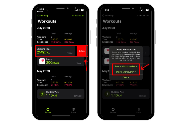 how to add a deleted workout on apple watch