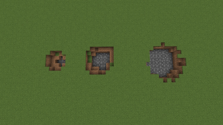 Different explosion types' blast radius